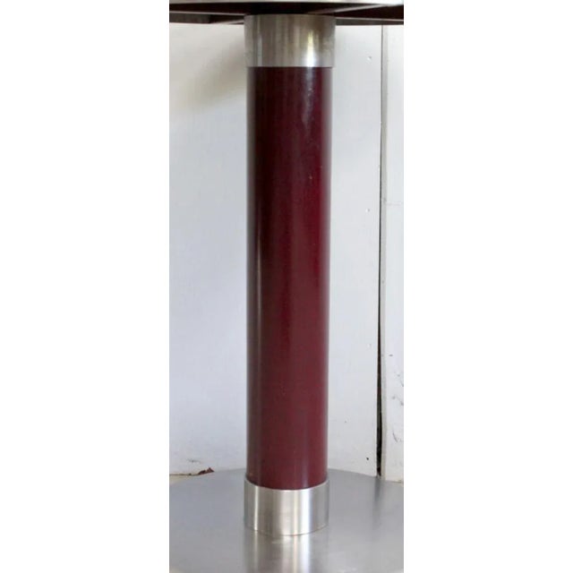 Small Circular Brushed Stainless Steel Pedestal Table, 1920s For Sale - Image 12 of 18