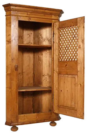 Antique Country Pine Corner Cupboard, 1890s