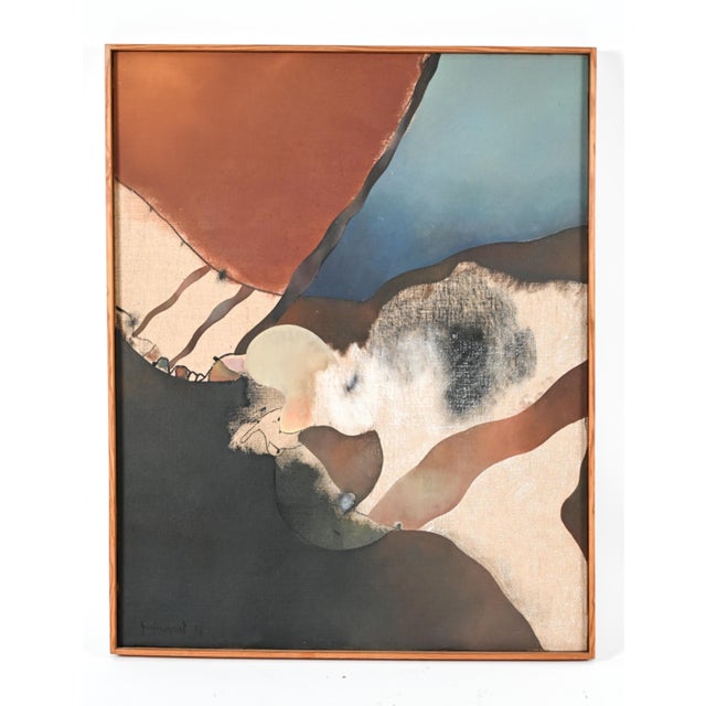 Abstract Josep Guinovart Bertrán, Abstract Spanish Catalan Oil Painting Josep Guinovart from Joan Prats Gallery, 1976 For Sale - Image 3 of 16