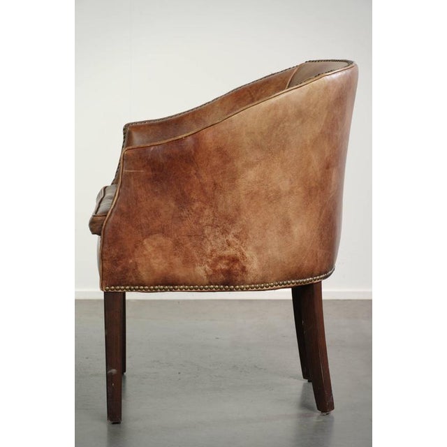 2000 - 2009 Desk Chair In Cognac-colored Cowhide Leather For Sale - Image 5 of 12