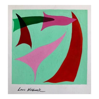 Louis Wolchonok, Abstract Expressionist Color Gouache Painting Mid Century Mod Wpa Jewish Artist For Sale