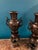 Important pair of Japanese patinated bronze vases urns from the Meïji period (1868 -1912) . Beautiful classic patina of...