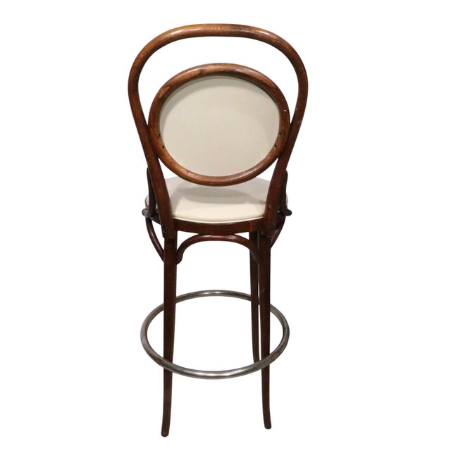 1980s Pr. Bar Height Bentwood Stools by L & B Products Corp. After Thonet C 1981 For Sale - Image 5 of 14