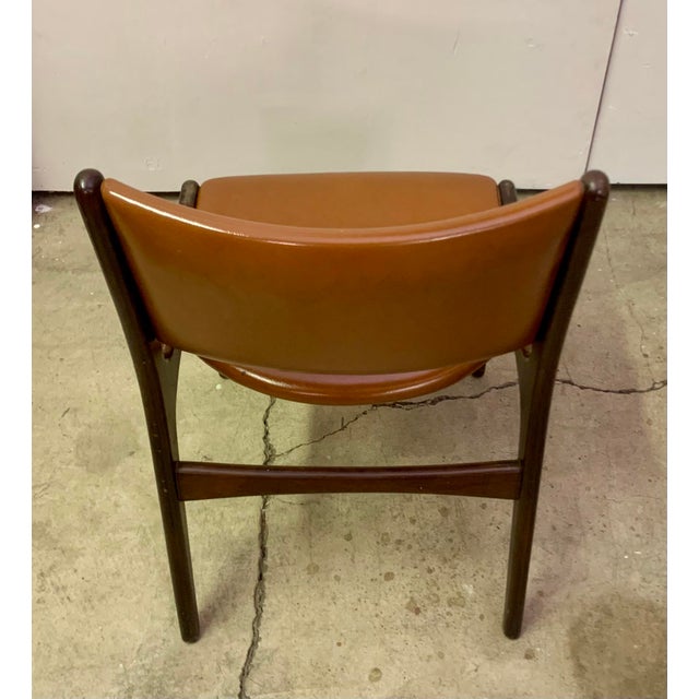 Erik Buch 1960s A Pair of Mid-Century Danish Teak and Leatherette For Sale - Image 4 of 13