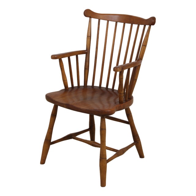 Stickley Cherry Windsor Style Spindle Back Armchair For Sale
