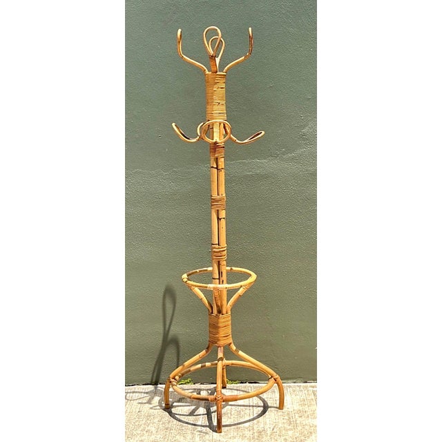 Vintage Italian Rattan Coat Rack For Sale In West Palm - Image 6 of 14