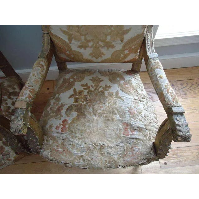 18th Century Louis XVI Giltwood Fauteuils - A Pair For Sale - Image 9 of 11