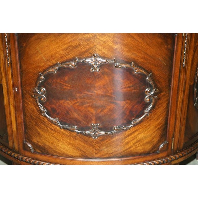Wood Antique Victorian Flamed Hardwood Demi Lune Sideboard, 1880 For Sale - Image 7 of 18