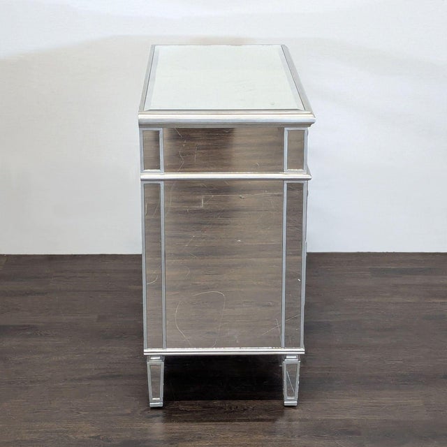 Worlds Away Worlds Away Three Drawer Mirrored Chest/Nightstand For Sale - Image 4 of 11