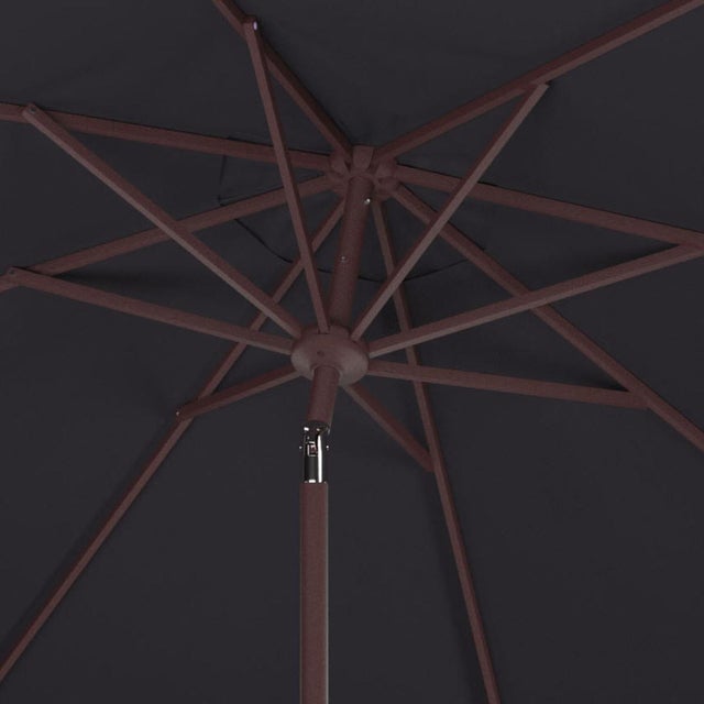 Spritely Home Zimmerman 11Ft Round Market Umbrella, Navy With White Trim For Sale - Image 4 of 6