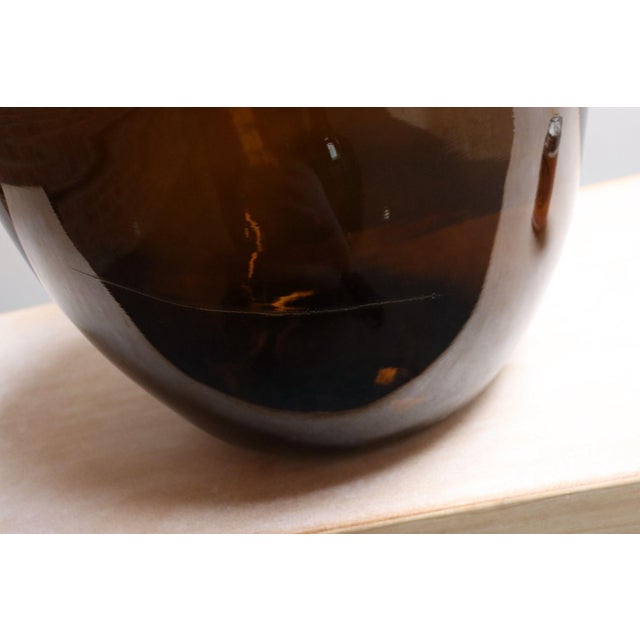 Vintage French Amber Glass Demijohn / Bonbonne Ambrée Brune For Sale - Image 10 of 12