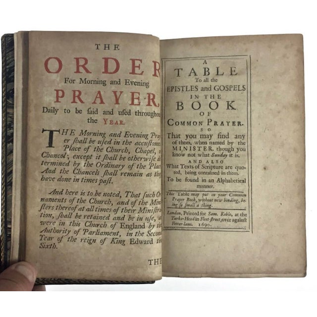 18th Century 1716 Book of Common Prayer With Fore-Edge Painting For Sale - Image 5 of 7