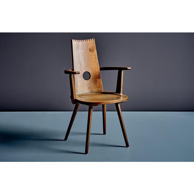 Brutalist Brutalist Armchairs in Oak by Vervoort, Tilburgnetherlands, 1960s, Set of 2 For Sale - Image 3 of 16