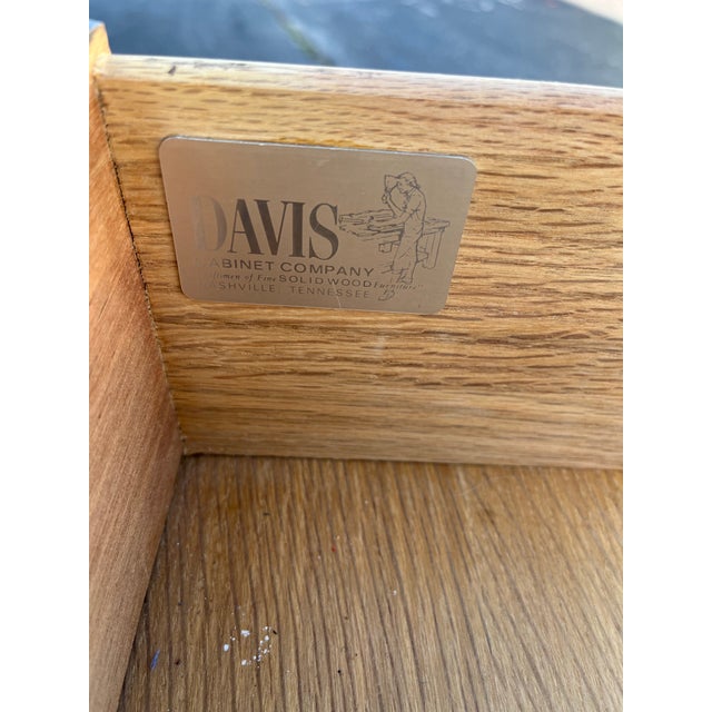 Wood 1980s Davis Cabinet Co Queen Anne Cherry Flat Top Highboy Chest of Drawers For Sale - Image 7 of 12