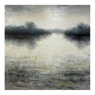 Atmospheric Abstract Water Scene - Large Square Canvas For Sale