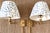 Pair of brass Alexa Hampton "Gene" swing arm wall sconces. Made by Visual Comfort. Includes custom Brunschwig and Fils...
