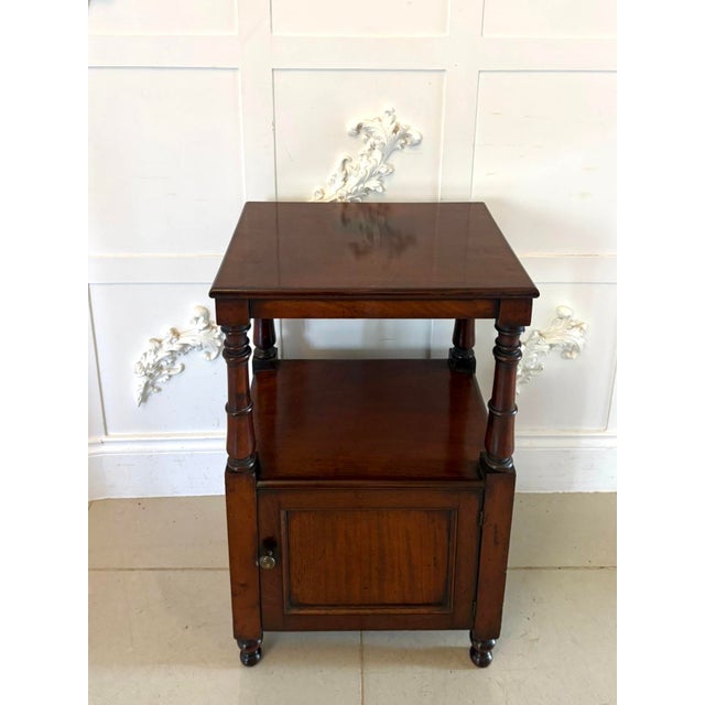Antique English Victorian Mahogany Bedside Cupboard, 1860s For Sale - Image 10 of 10