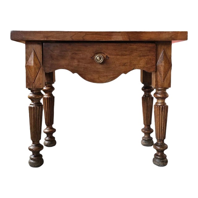 Early 20th Century French Provincial Walnut Side Table For Sale