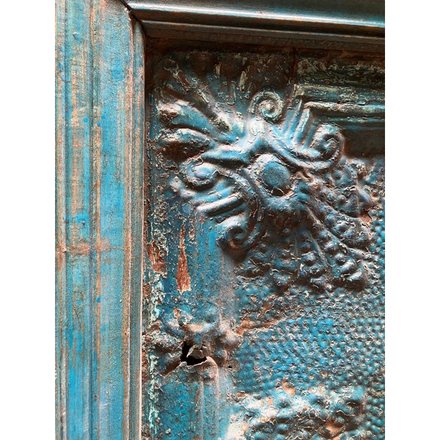 Ceiling Medallion Tile Framed XLG Turquoise For Sale - Image 10 of 11
