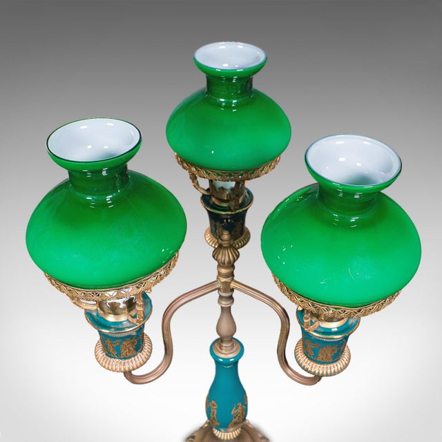 Metal Vintage Three Branch Table Lamp, English, Accent Light, Neoclassical Revival For Sale - Image 7 of 12