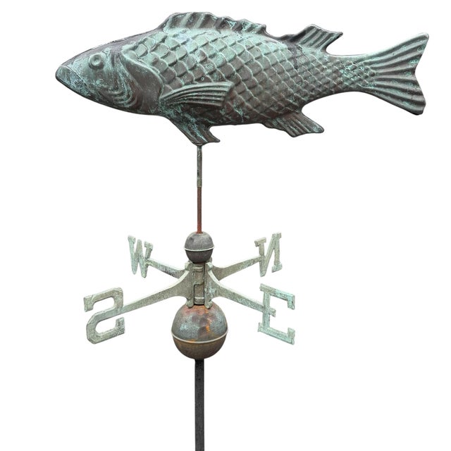 Metal Early 20th Century American Copper Trout Weathervane For Sale - Image 7 of 18