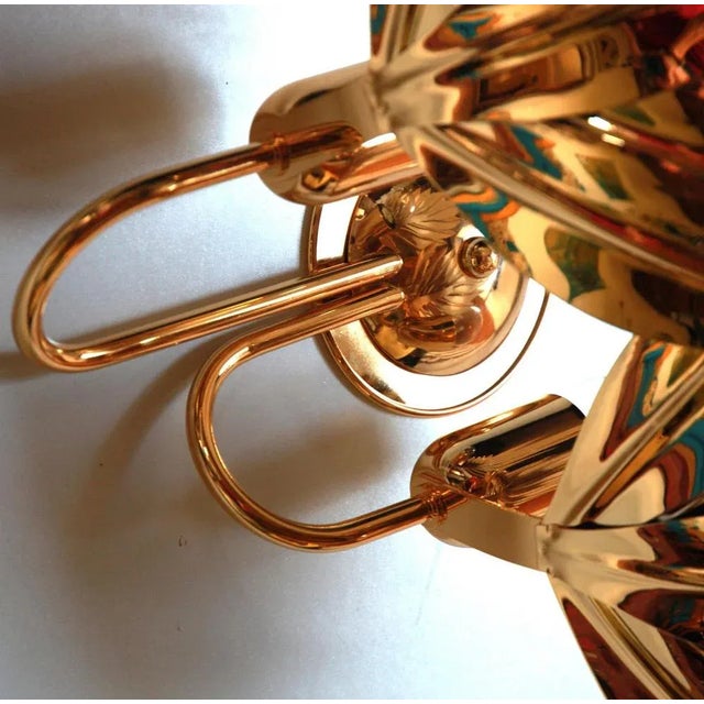 1970s Large Gilt Brass Palm Wall Lamp from Maison Jansen, 1970s For Sale - Image 5 of 18