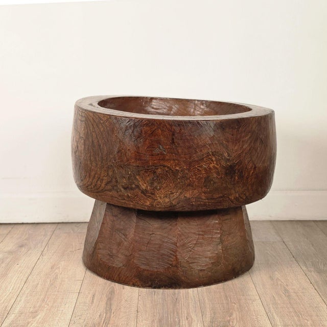Late 19th Century Rare Large Usu (Rice Pounder) in Keyaki Wood, Meiji Period Circa 1880 For Sale - Image 5 of 12