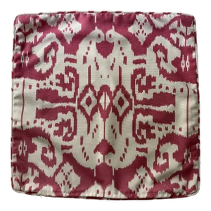 Quadrille Magenta Pink Island Ikat Indoor/Outdoor Pattern Pillow Cover