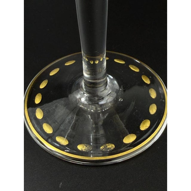 Antique Gilt Decorated Art Glass Goblet, 1890s For Sale - Image 9 of 10