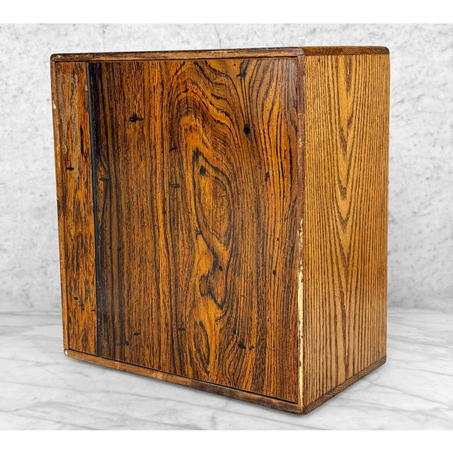 Antique Traditional Oak Doctor’s Apothecary Glass Front Cabinet For Sale - Image 11 of 12
