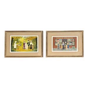Late 20th Century Pair of Fernand Boilauges Signed Limited Edition Serigraphs, Framed