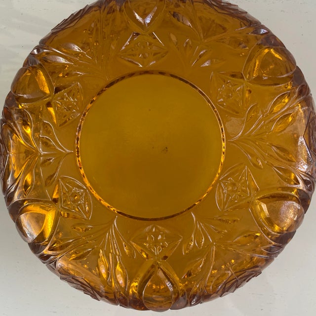 Vintage Dark Amber Serving or Decorative Bowl For Sale - Image 9 of 11
