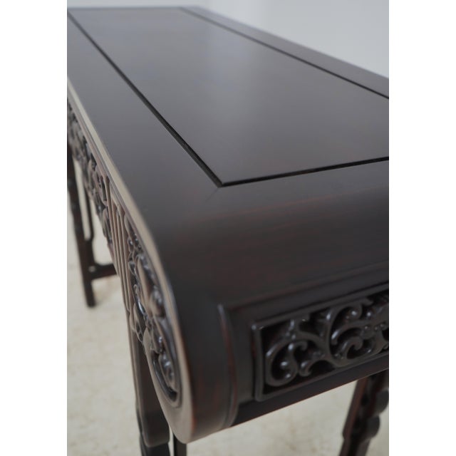 Wood Vintage Chinese Carved Rosewood Console Table For Sale - Image 7 of 15