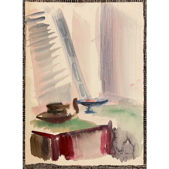 Mid-Century Modern 1952 Robert Colborne Table Top Still Life Painting For Sale - Image 3 of 3