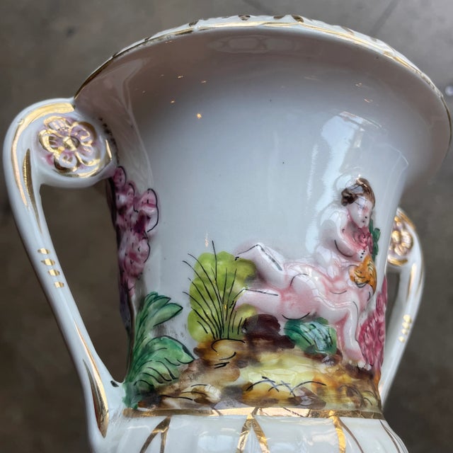 Mid 19th Century Vintage Italian Capodimonte Porcelain Vase For Sale - Image 5 of 7