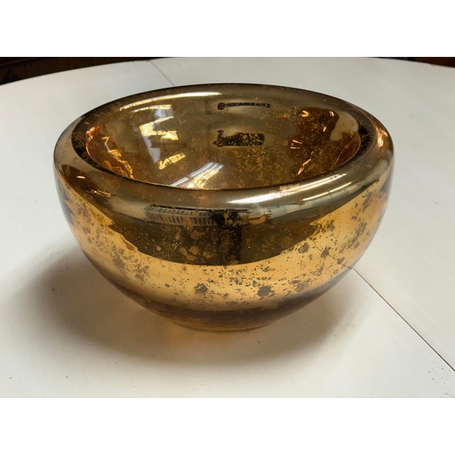 Amber Amber Mercury Glass Decorative Bowl For Sale - Image 8 of 12