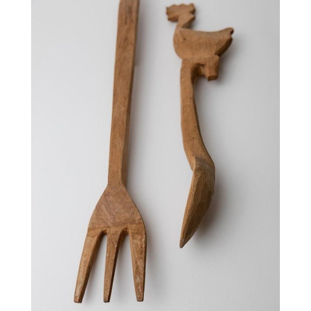Vintage Folk Art Italian Wooden Cutlery Sculptures, 1960s For Sale - Image 8 of 11