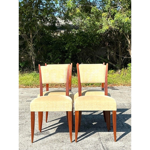 Vintage French Deco Dining Chairs - Set of 4 For Sale - Image 4 of 8