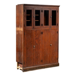 Antique Massive Oak Archive Cabinet For Sale