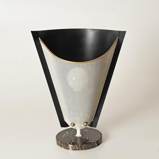 Table Lamp in Marble, Brass and Metal attributed to A. Lelli for Stilnovo, Italy, 1950s For Sale - Image 13 of 14