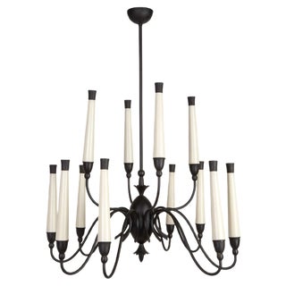 Black & White Chandelier, 1950s For Sale