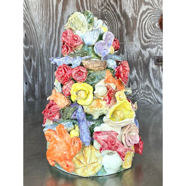 Vintage Boho Hand Built Ceramic Undersea Totem For Sale In West Palm - Image 6 of 10