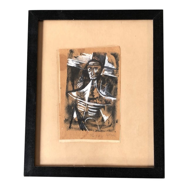 Original Ralph Nelson Abstract 1950’s Small Watercolor Painting For Sale