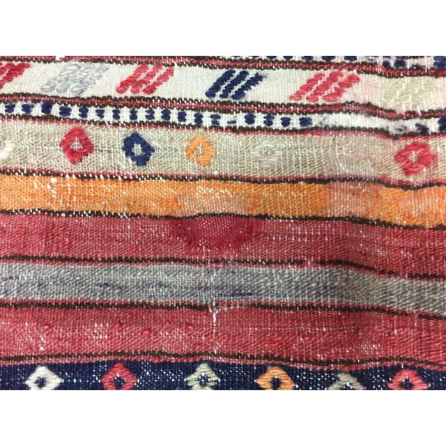 Vintage Turkish Shabby Kilim Rug 215x153cm For Sale - Image 6 of 8