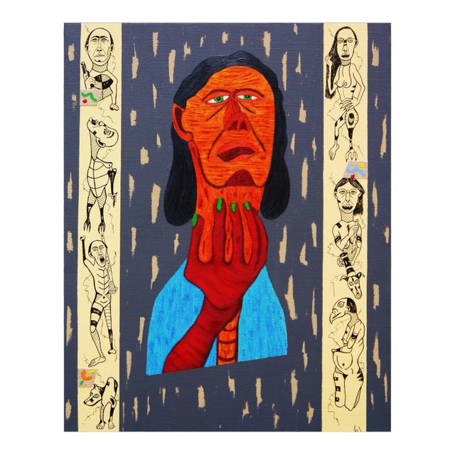 KEJ, Face, 2016, Oil on Canvas For Sale