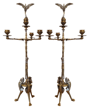 Napoleon III Bronze Candelabras, 19th Century, Set of 2