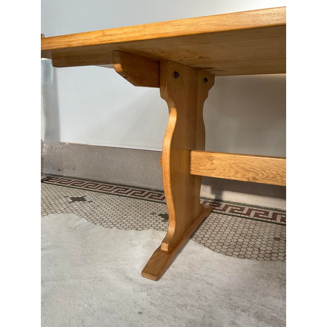 1970s Oak Trestle-Dining Table, Manner of Henning Kjaernulf For Sale - Image 10 of 17