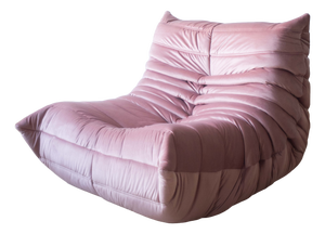 Pink Pearl Velvet Togo Lounge Chair by Michel Ducaroy for Ligne Roset, 1970