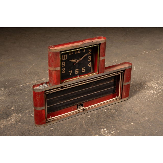 Vintage "Synchron" Neon Ad Clock With Uranium Glass Neon Tube For Sale - Image 4 of 11