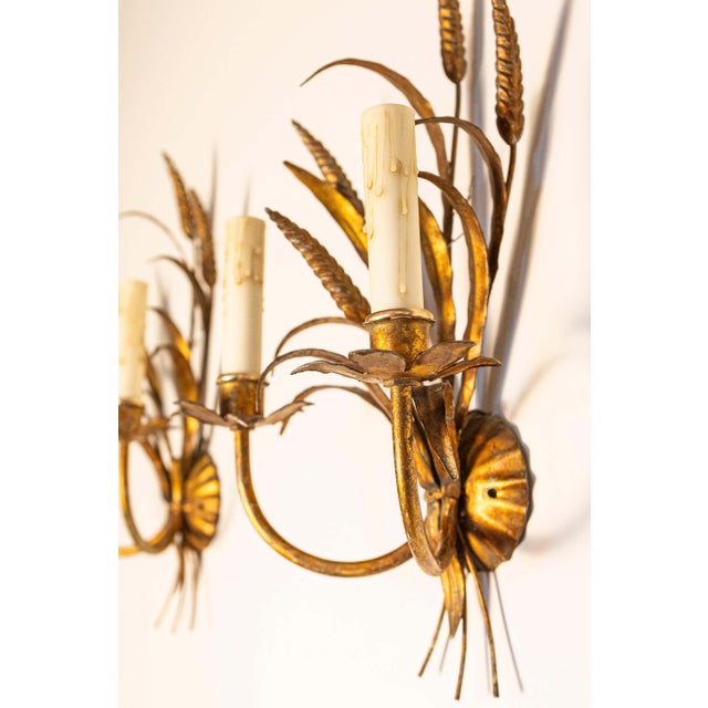 Mid 20th Century Pair of 20th Century French Gilt Metal Sconces - Inspired By Coco Chanel For Sale - Image 5 of 6